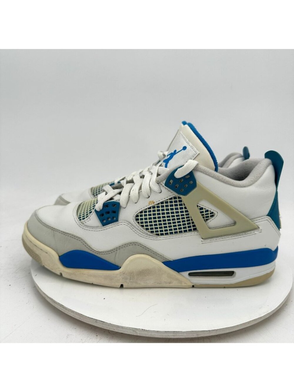 Nike Air Jordan 4 Men Size 10 308497-105 Military Blue White Leather Sneaker